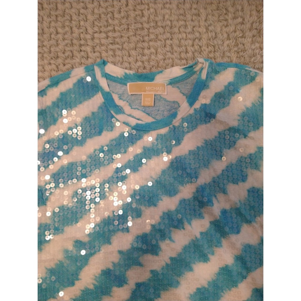 Michael kors Tie Dye  striped xxs top Embellished Sparkle Y2K Classic Summer - Picture 4 of 9